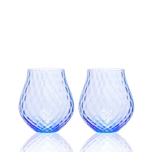 Phoebe Cobalt Stemless Wine Glasses Set of 2