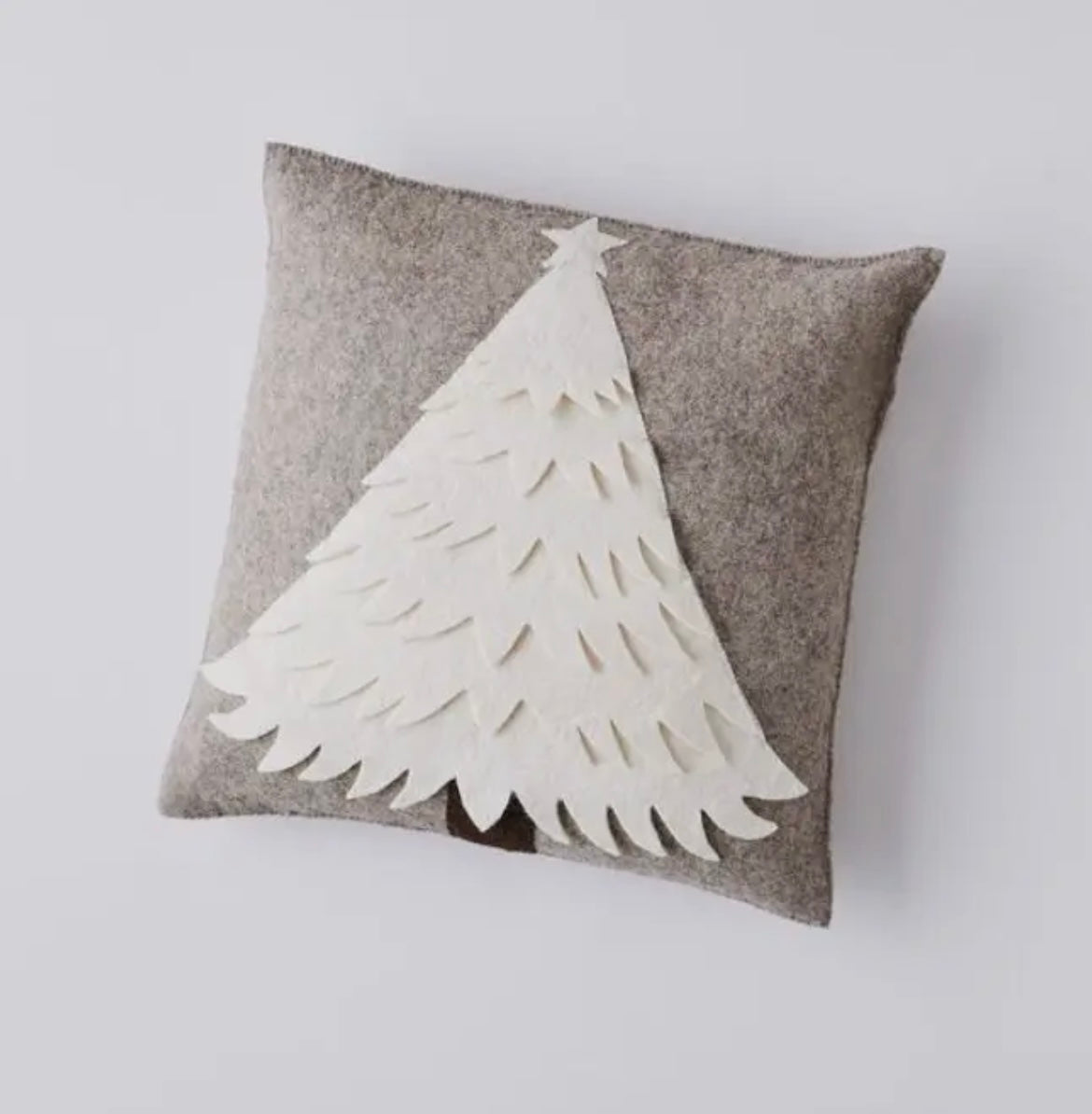 Cream Tree Felt Pillow