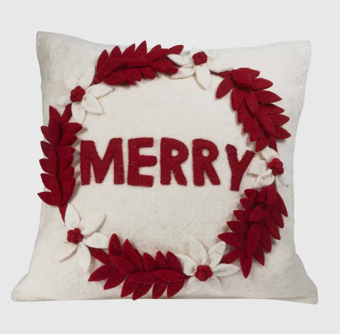 Merry Felt Christmas Pillow