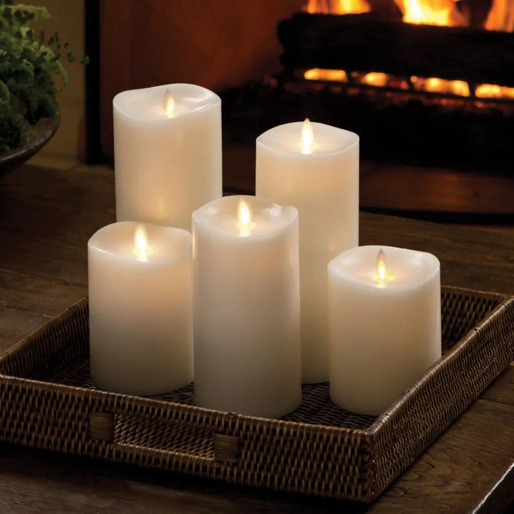 Lightli Moving Flame Pillar Set of 2