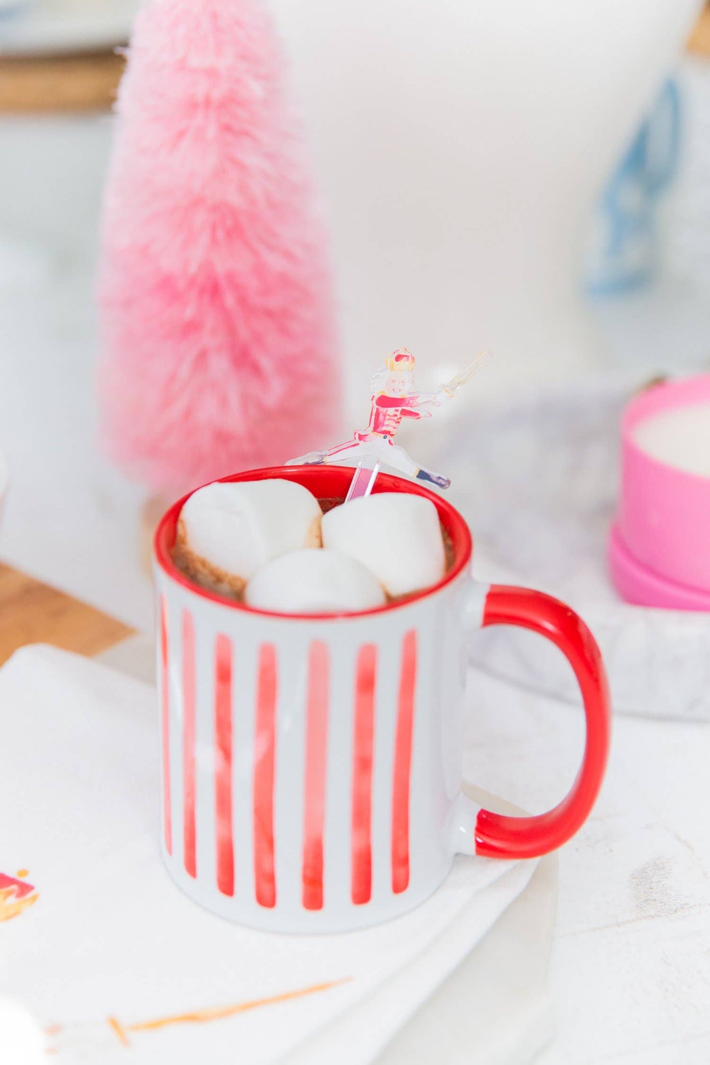 Watercolor Candy Cane Mug Set of 2