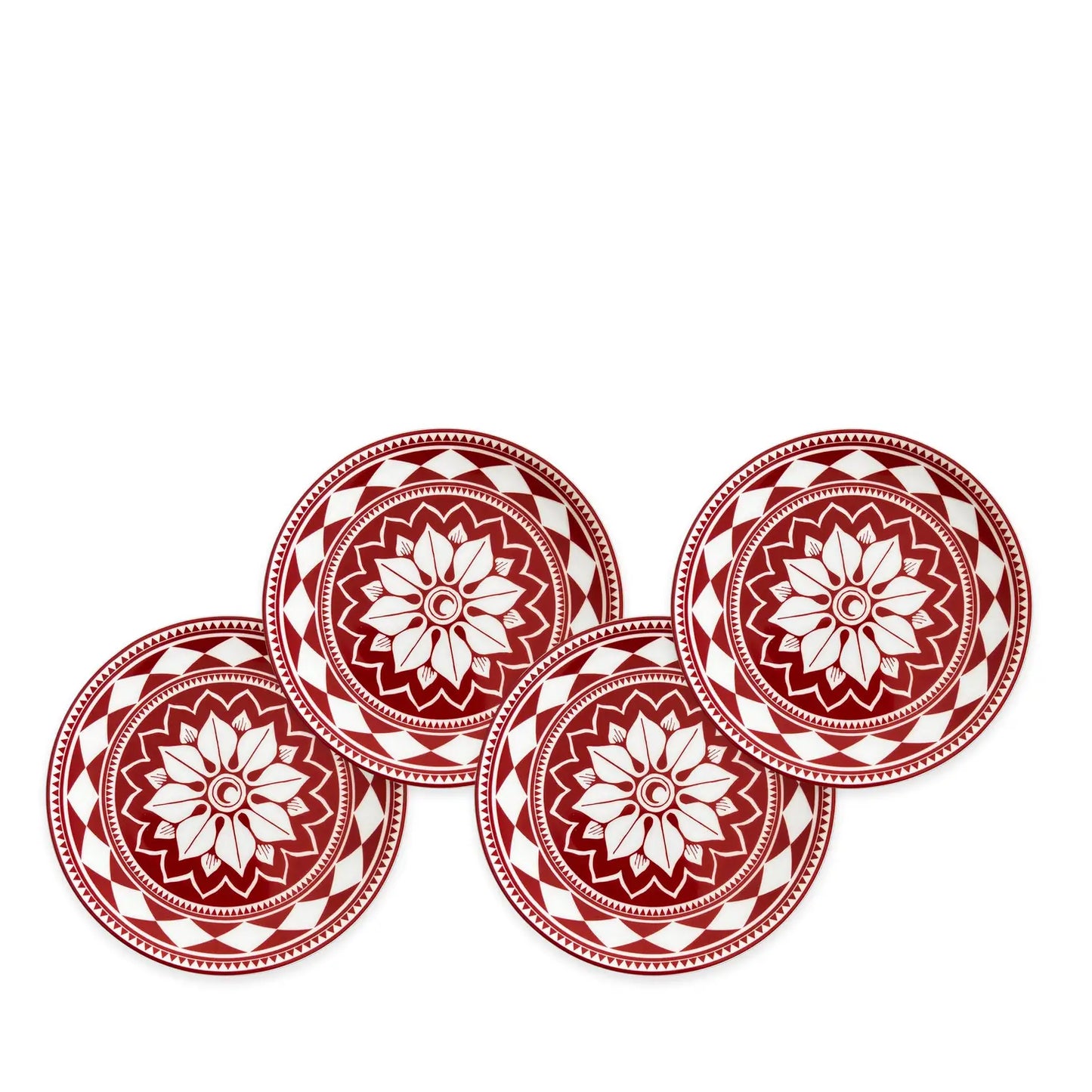 Fez Crimson Canapé Plates Set of 4