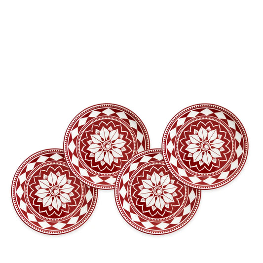 Fez Crimson Canapé Plates Set of 4