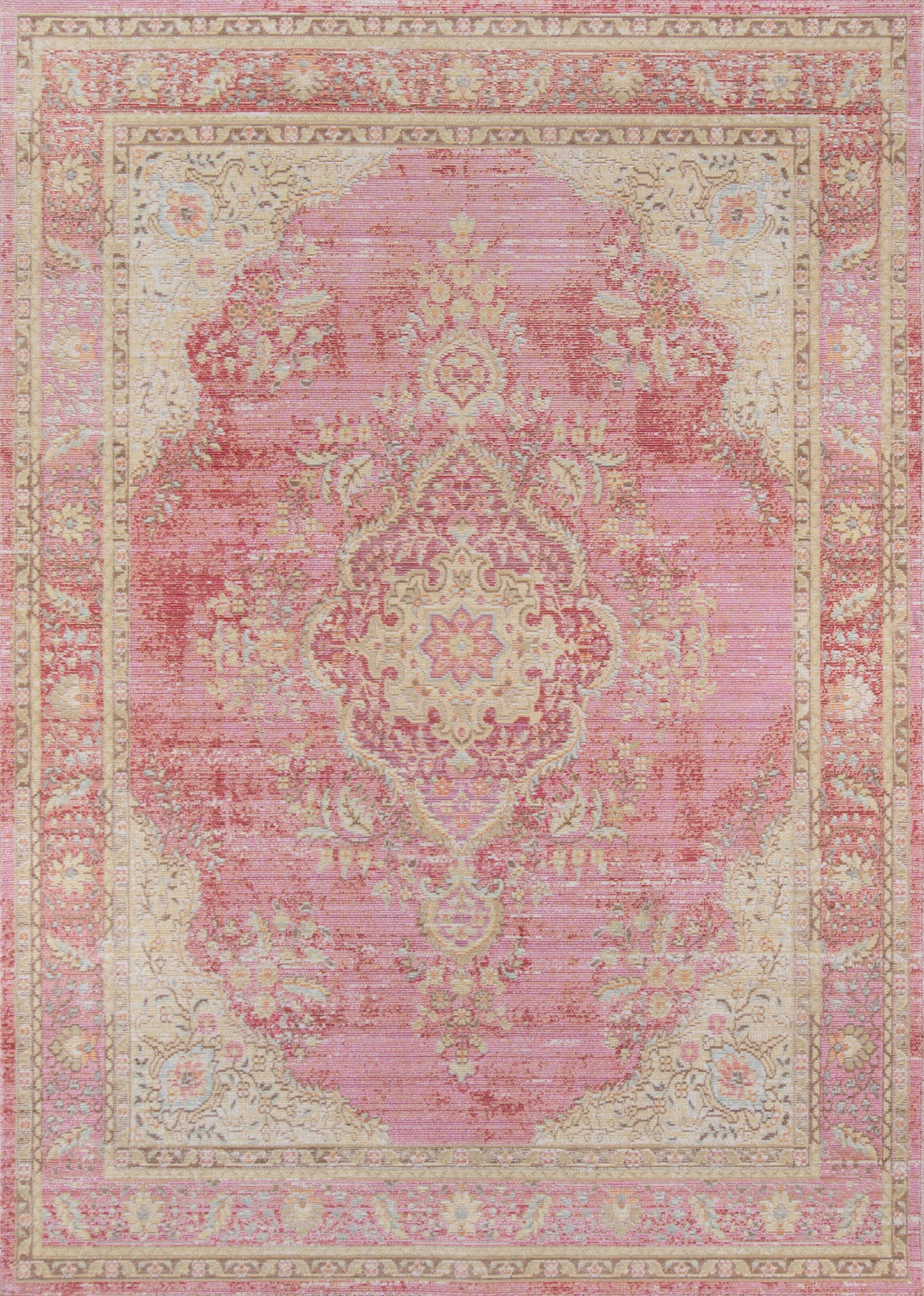 Pink Medallion Area Rug