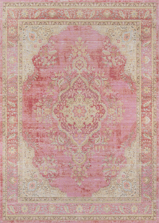 Pink Medallion Area Rug